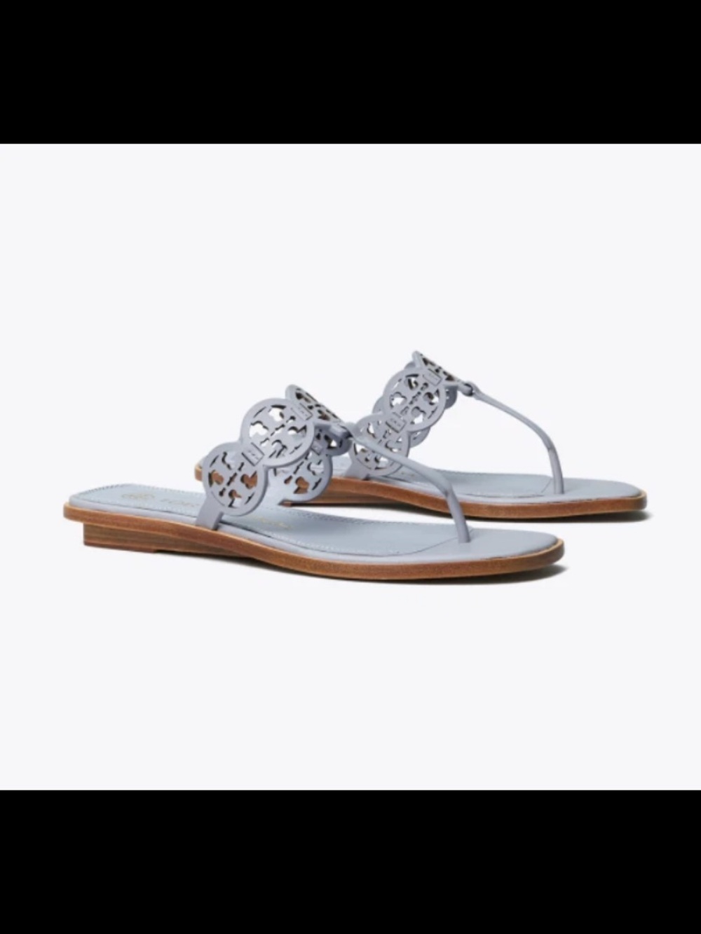 Tory Burch TINY MILLER THONG SANDAL LEATHER Cloud Blue size 9 - Picture 13 of 13